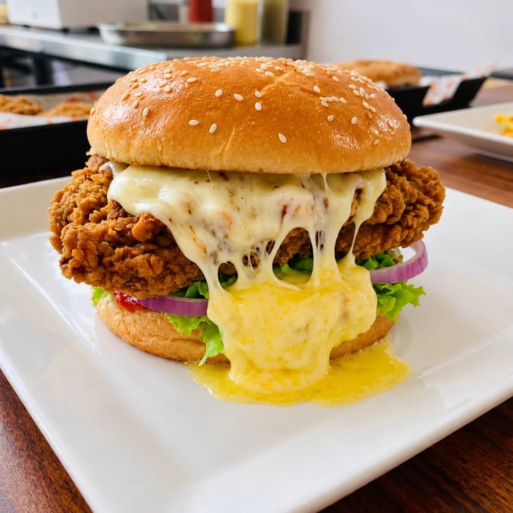 BigDip double cheese burger with melted mozzarella